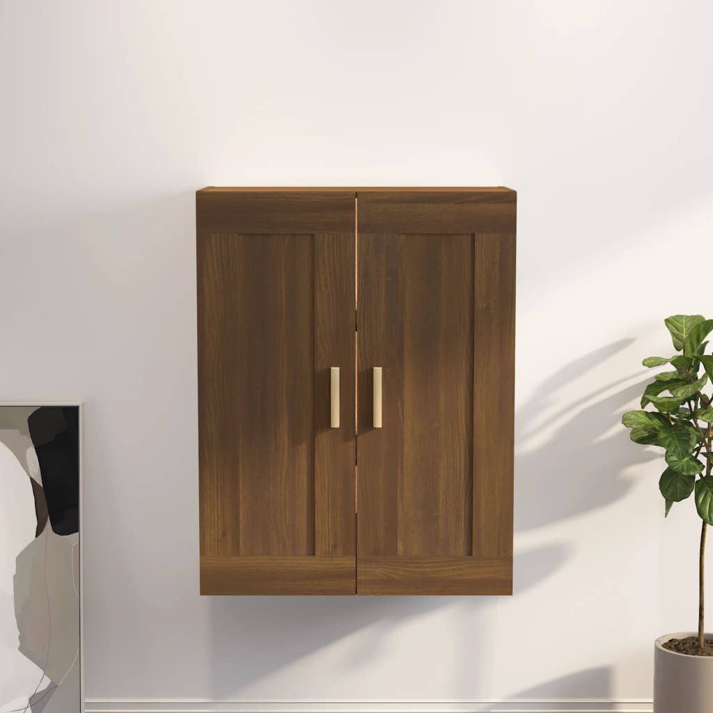 vidaXL Nástenná skrinka hnedý dub 69,5x32,5x90 cm spracované drevo