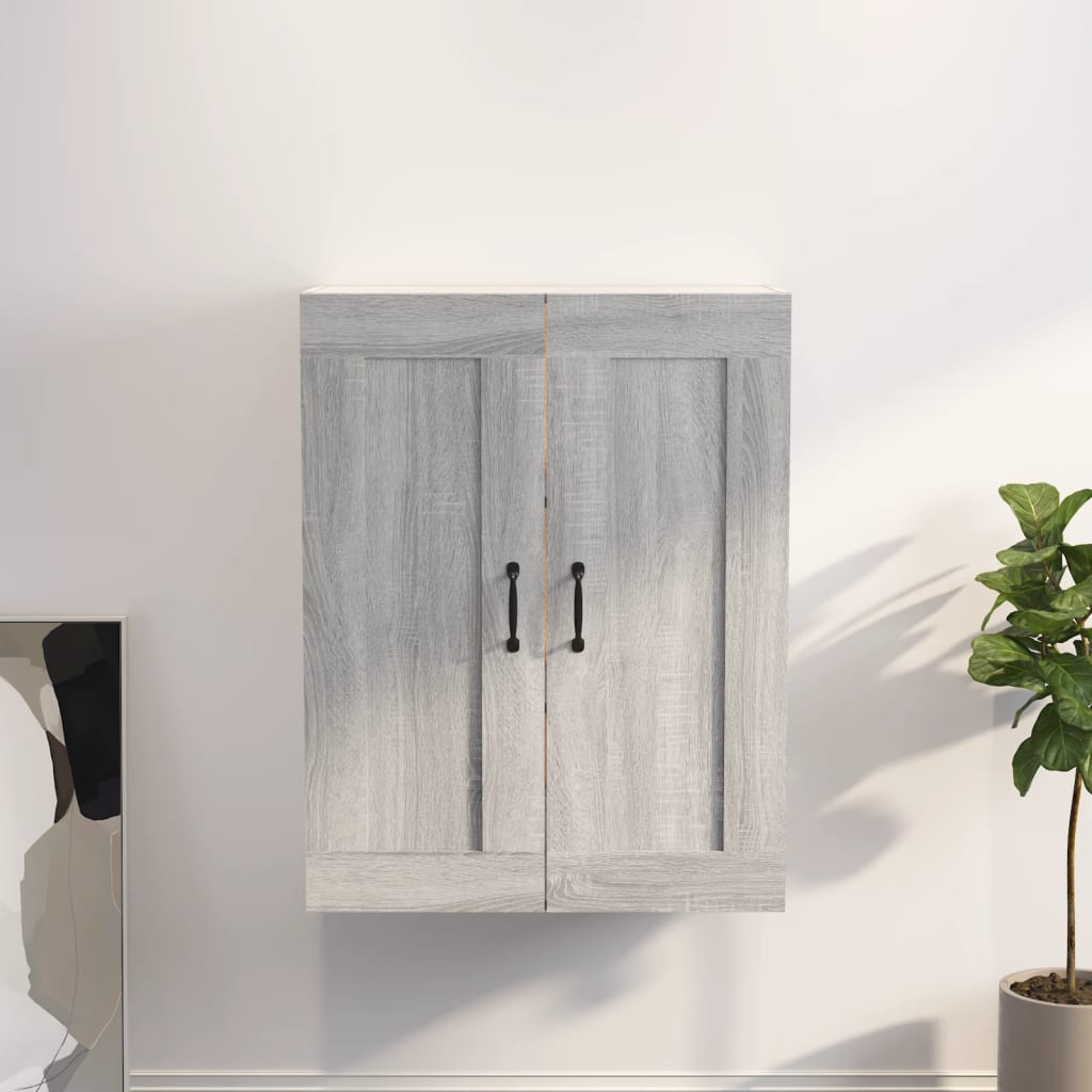 vidaXL Závesná nástenná skrinka sivý dub somoma 69,5x32,5x90 cm