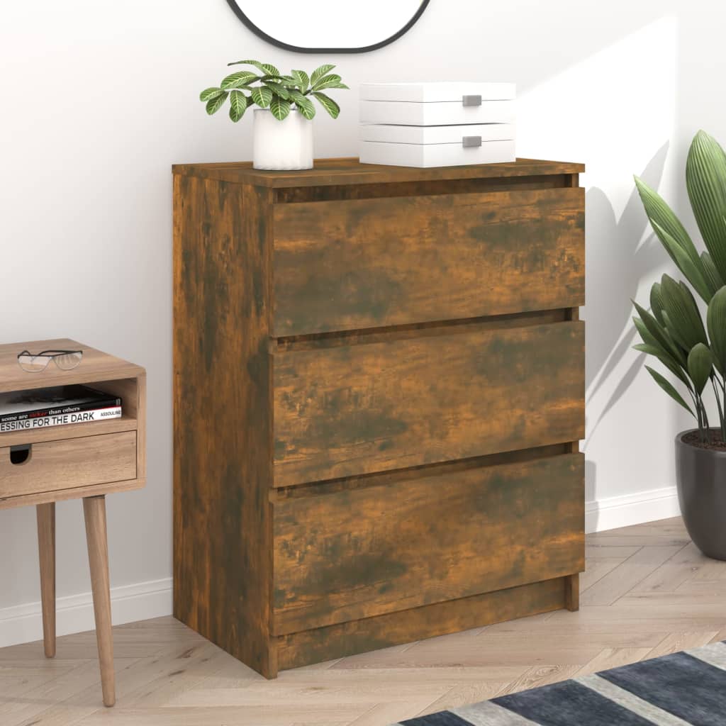 vidaXL Komoda dymový dub 60x35x76 cm spracované drevo