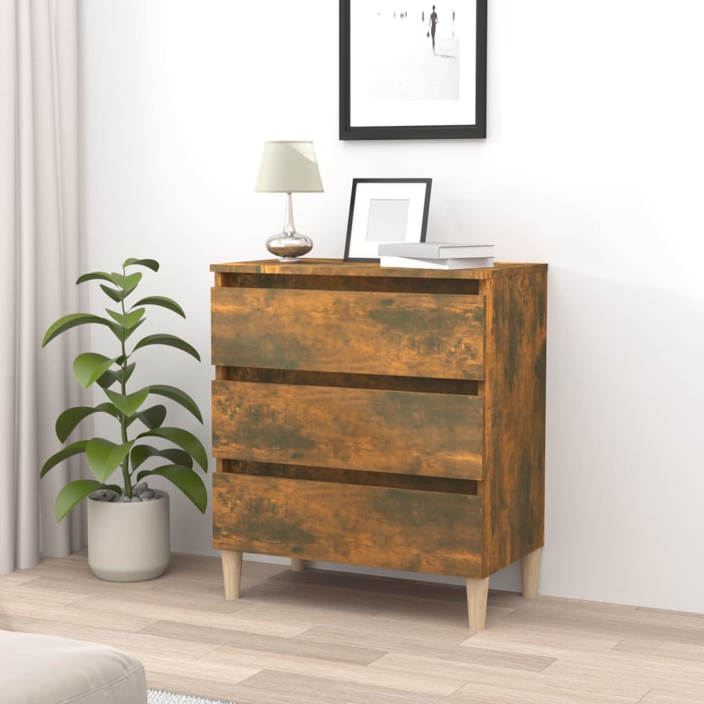 vidaXL Komoda dymový dub 60x35x69 cm spracované drevo