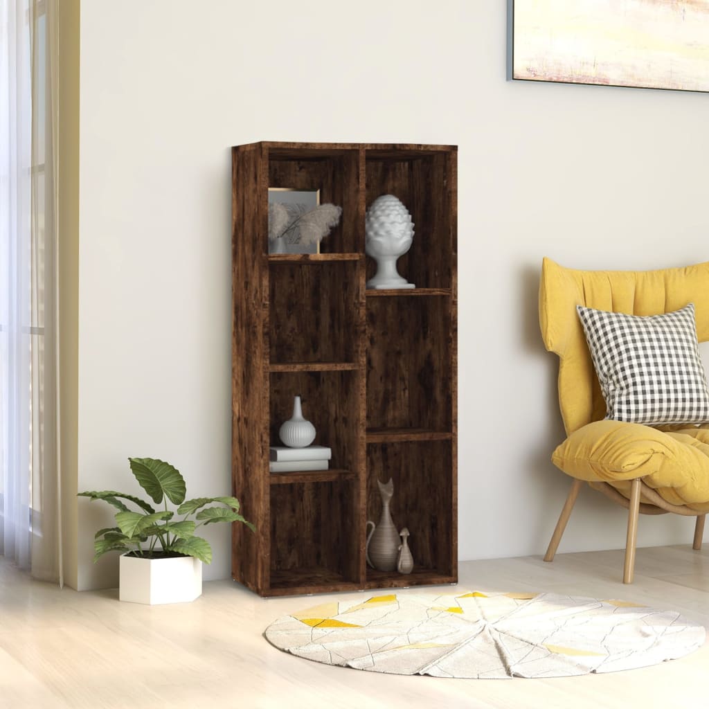 vidaXL Knižnica dymový dub 50x25x106 cm