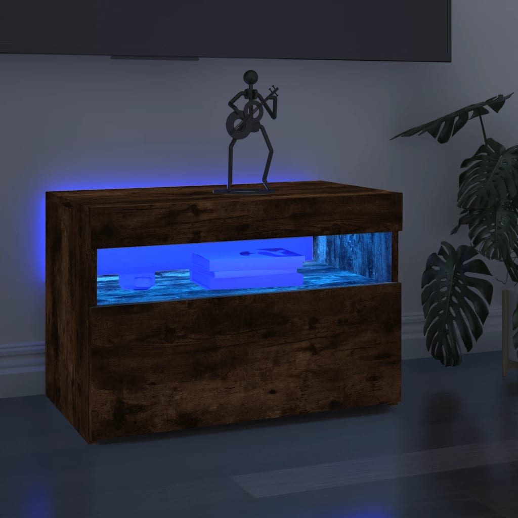 vidaXL TV skrinky 2 ks s LED, tmavý dub 60x35x40 cm