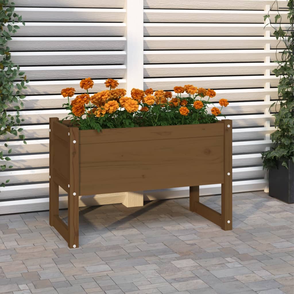 vidaXL Kvetináč medovohnedý 78x40x52 cm borovicový masív