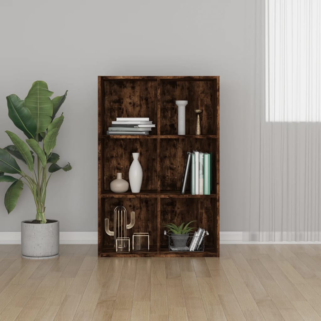 vidaXL Knižnica/komoda dymový dub 66x30x98 cm spracované drevo
