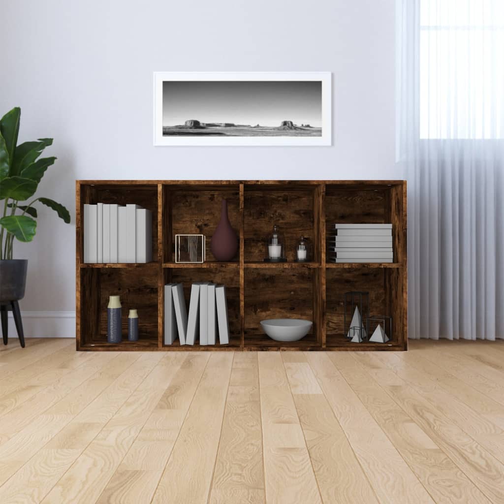 vidaXL Knižnica/komoda dymový dub 66x30x130 cm spracované drevo