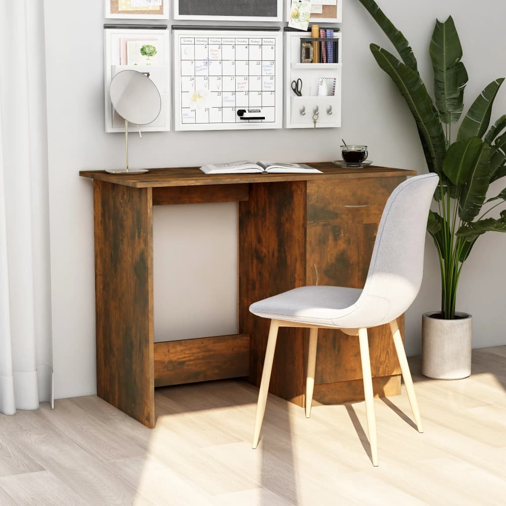 vidaXL Stôl dymový dub 100x50x76 cm spracované drevo