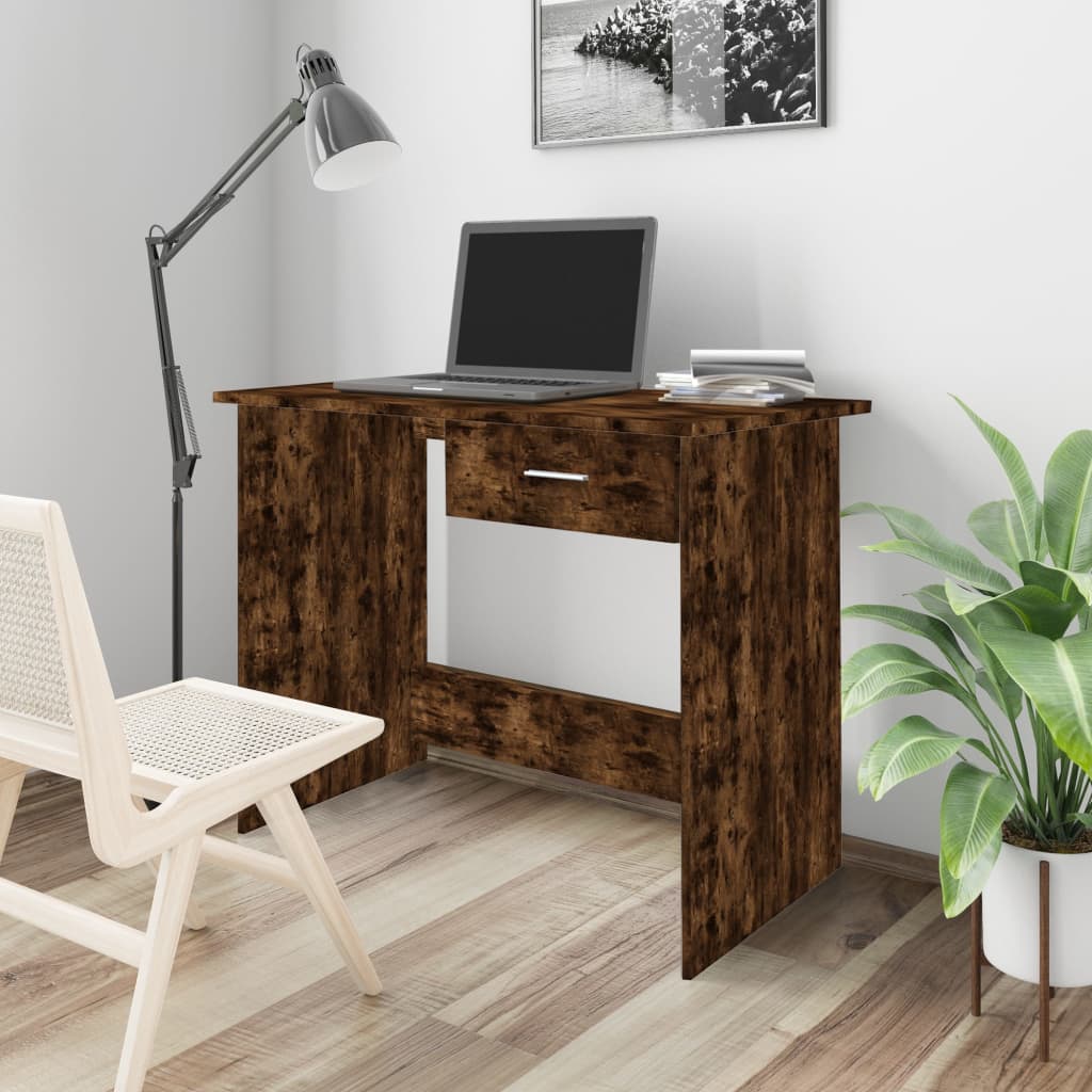 vidaXL Stôl dymový dub 100x50x76 cm spracované drevo
