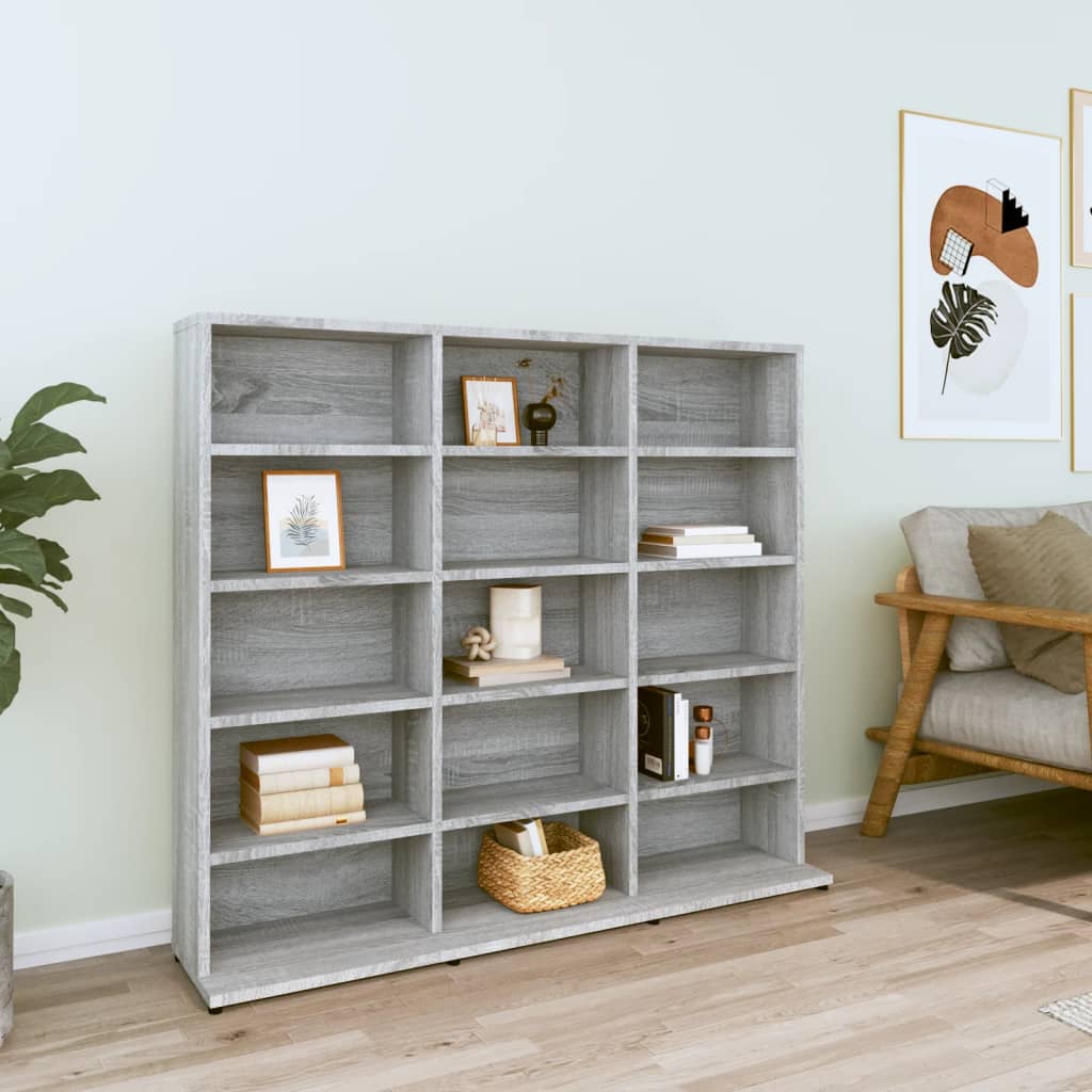 vidaXL CD skrinka sivá sonoma 102x23x89,5 cm spracované drevo