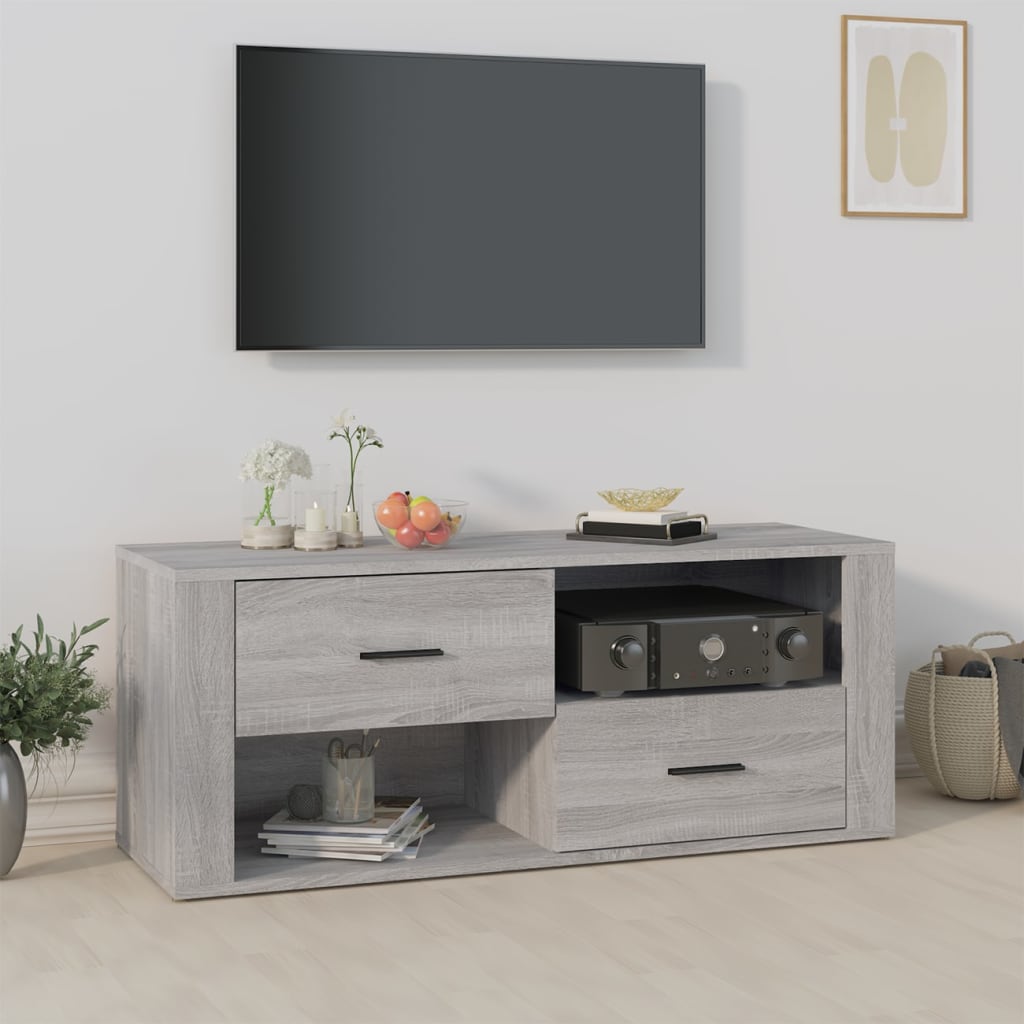 vidaXL TV skrinka sivý dub sonoma 100x35x40 cm spracované drevo