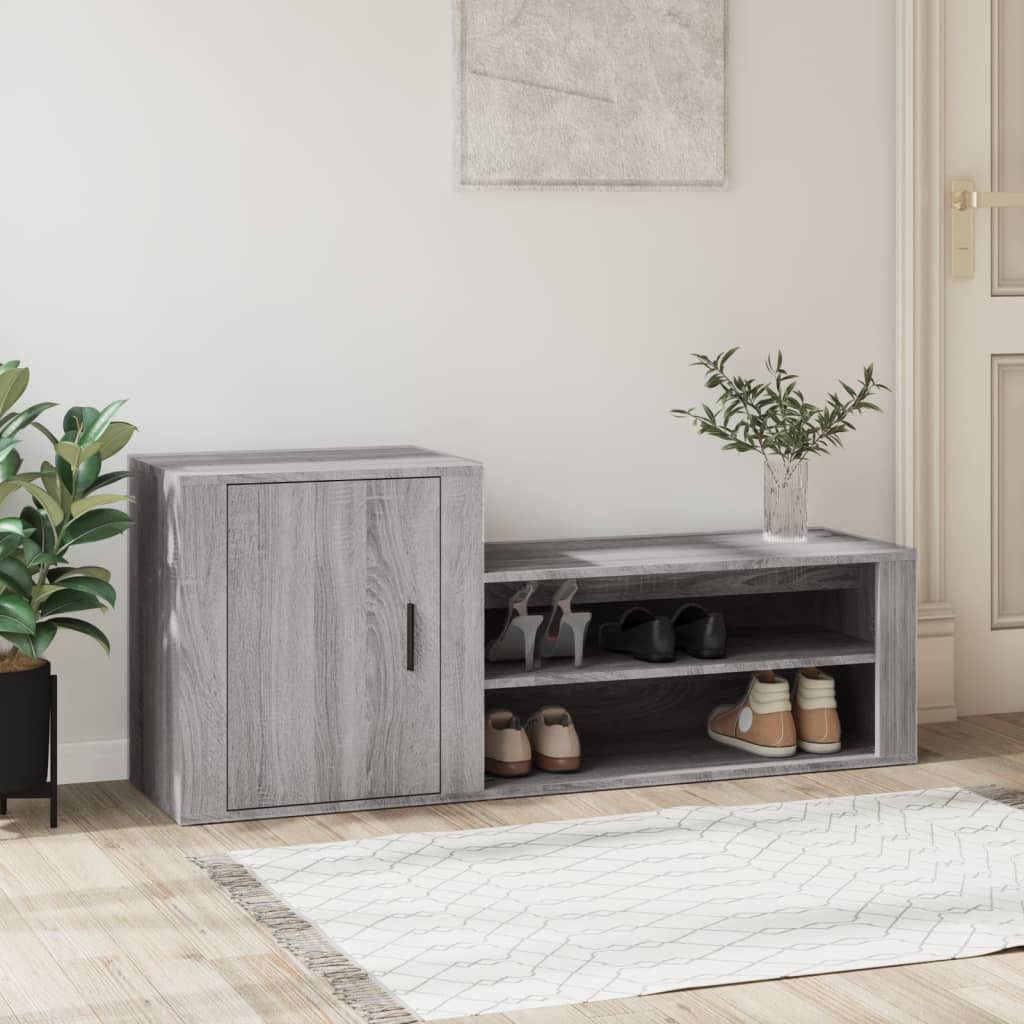 vidaXL Botník sivý dub sonoma 130x35x54 cm spracované drevo