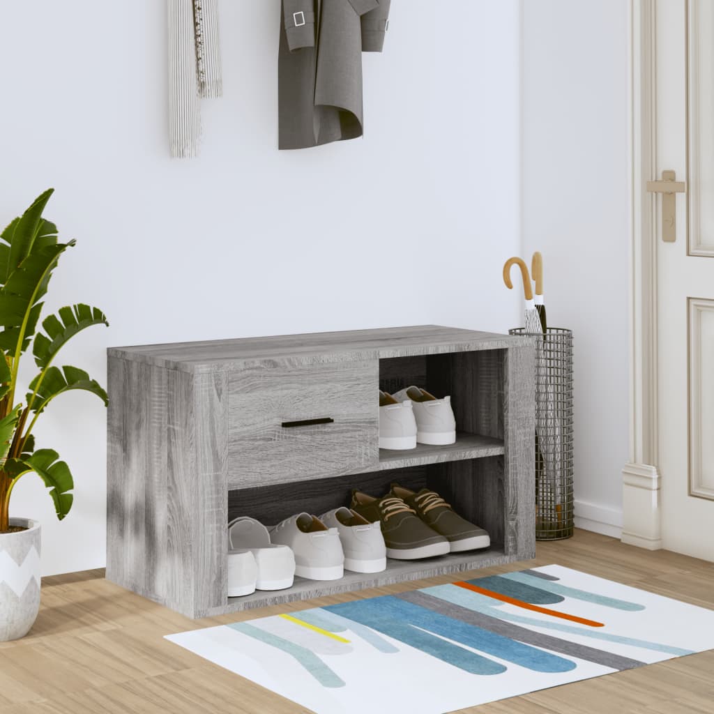 vidaXL Botník sivý dub sonoma 80x35x45 cm spracované drevo
