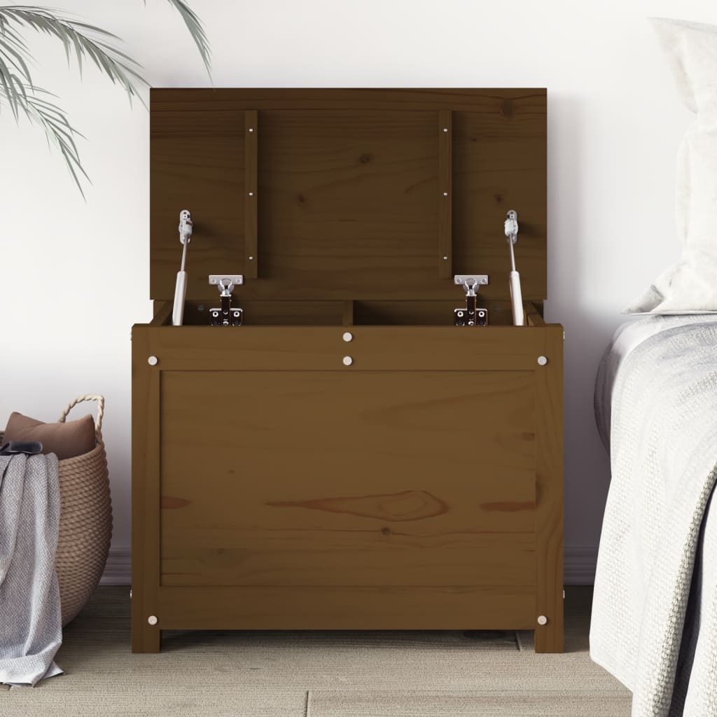 vidaXL Úložný box medovo-hnedý 60x32x45,5 cm masívna borovica