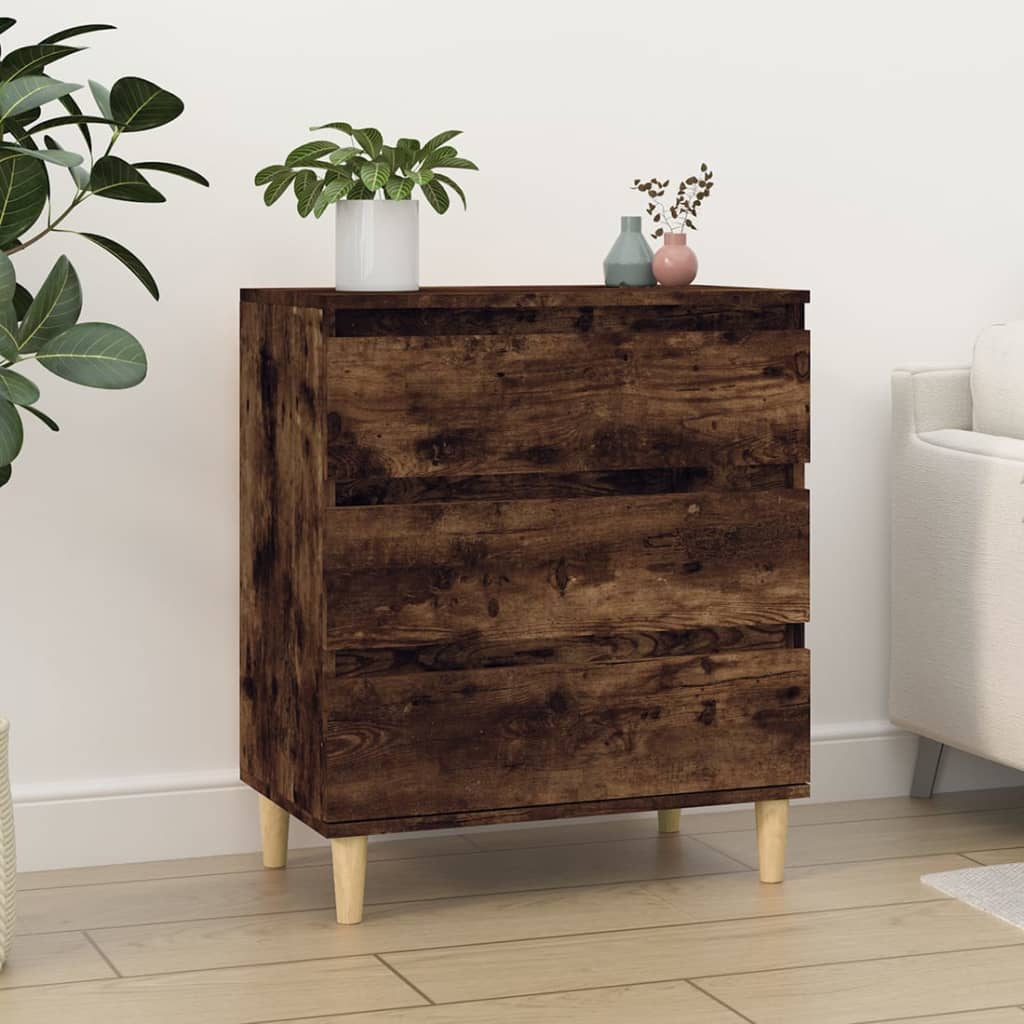 vidaXL Komoda dymový dub 60x35x70 cm spracované drevo