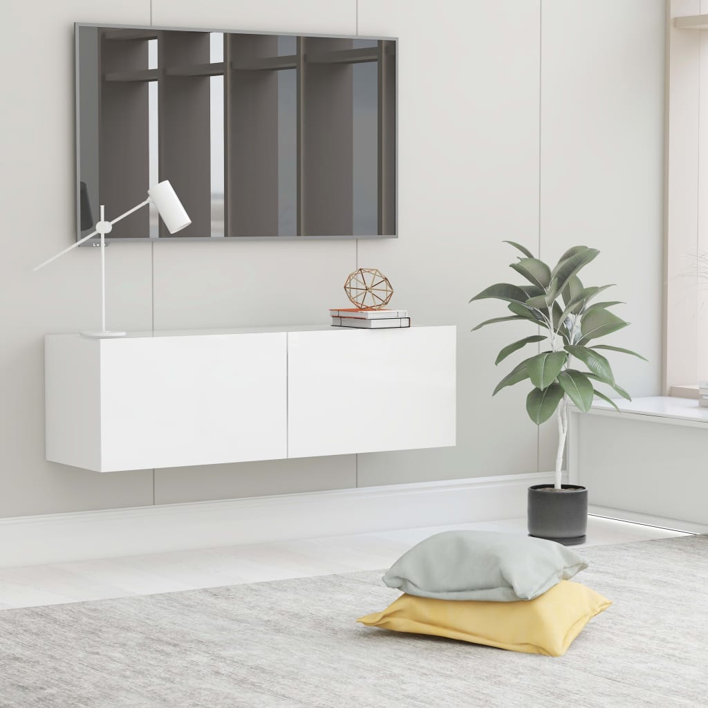 vidaXL TV skrinka, biela 100x30x30 cm, kompozitné drevo