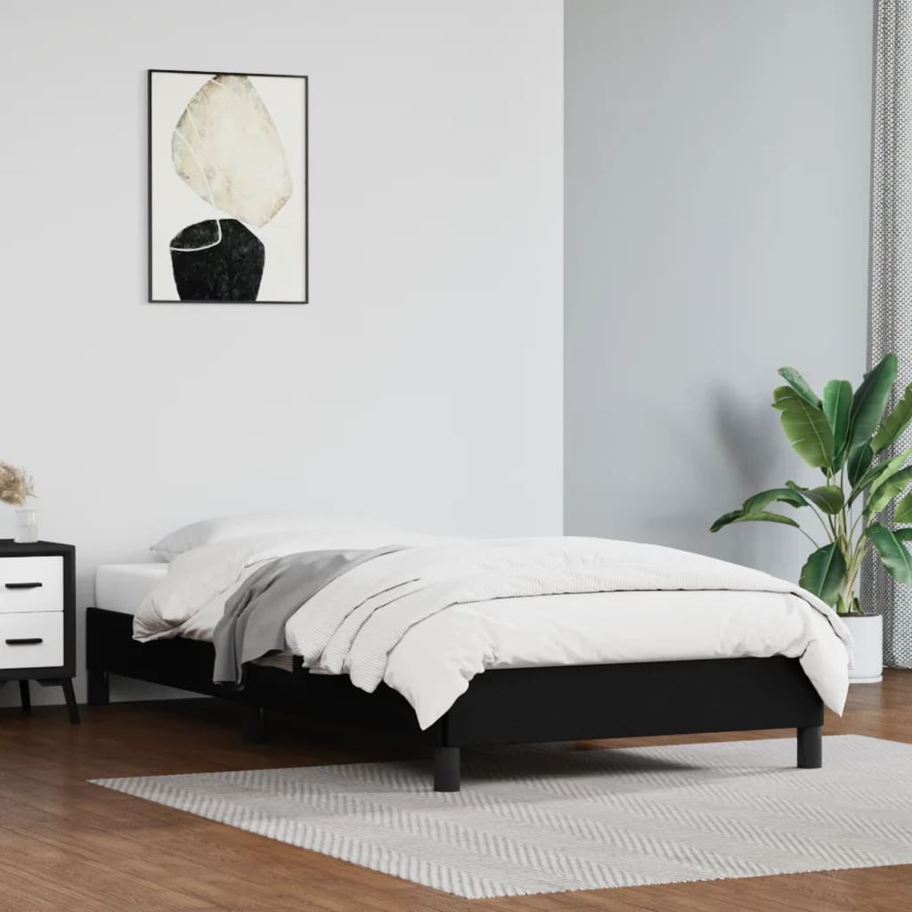 vidaXL Posteľný rám čierny 90x190 cm umelá koža