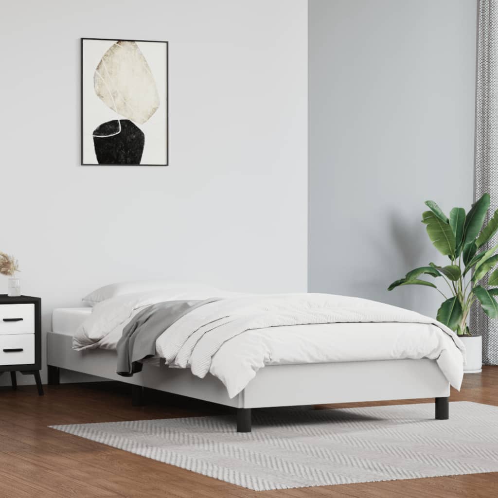 vidaXL Posteľný rám biely 80x200 cm umelá koža