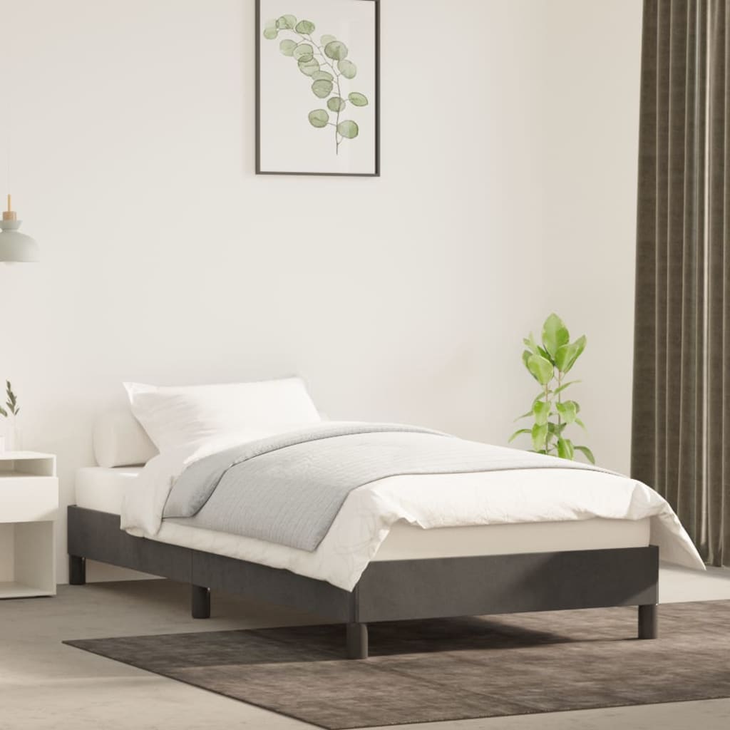 vidaXL Posteľný rám tmavosivý 80x200 cm zamat
