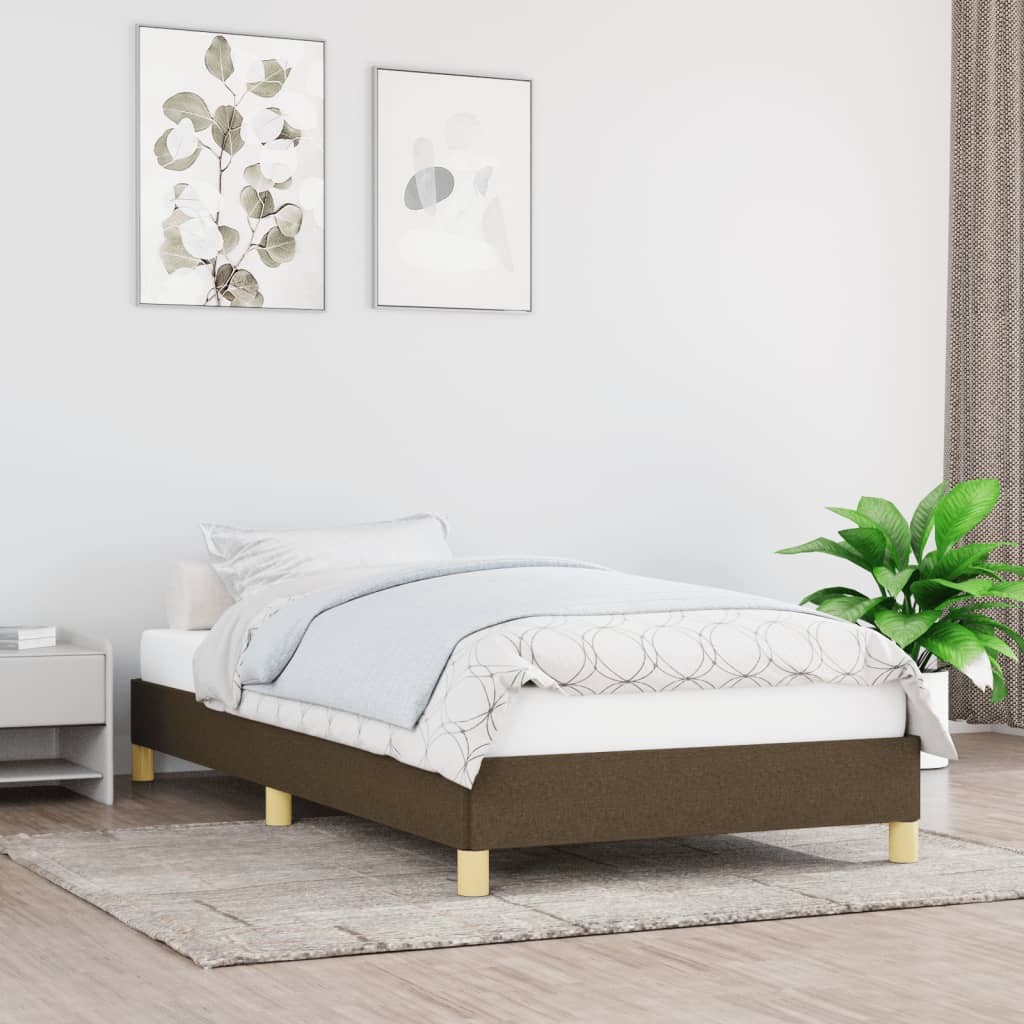 vidaXL Posteľný rám tmavohnedý 90x200 cm látka