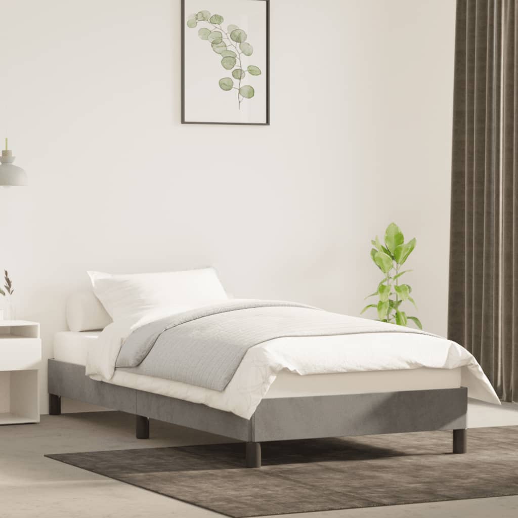 vidaXL Posteľný rám bledosivý 80x200 cm zamat