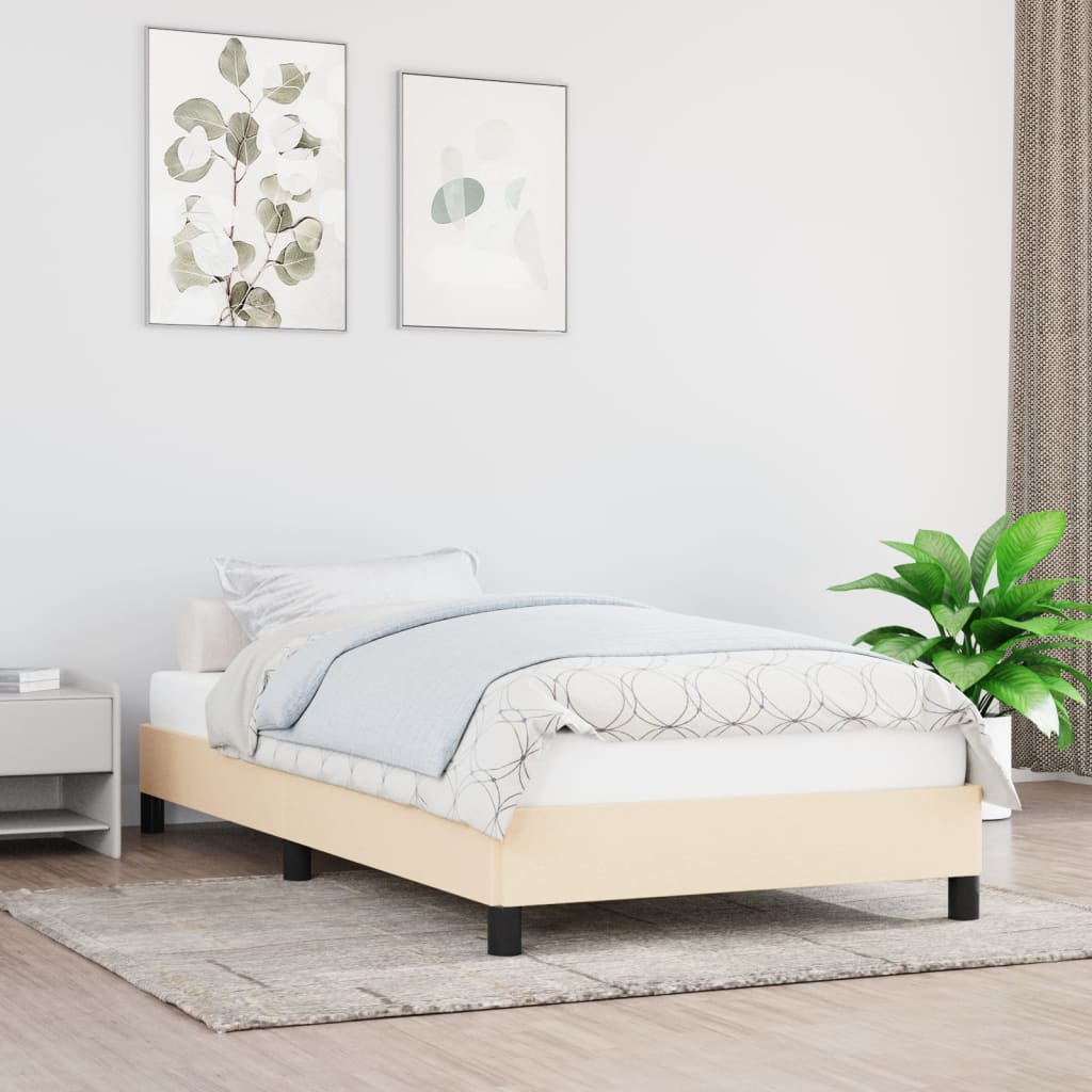vidaXL Posteľný rám krémový 80x200 cm látka
