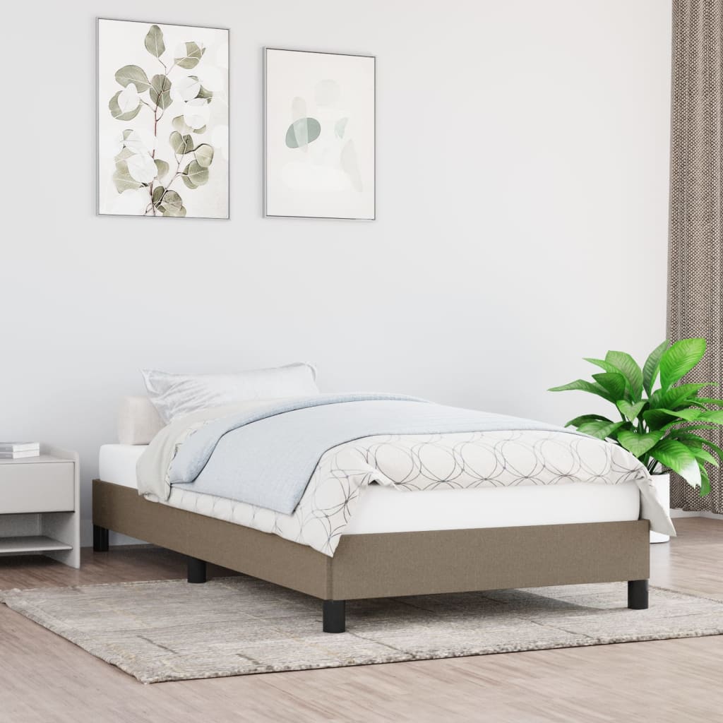 vidaXL Posteľný rám sivohnedý 90x200 cm látka