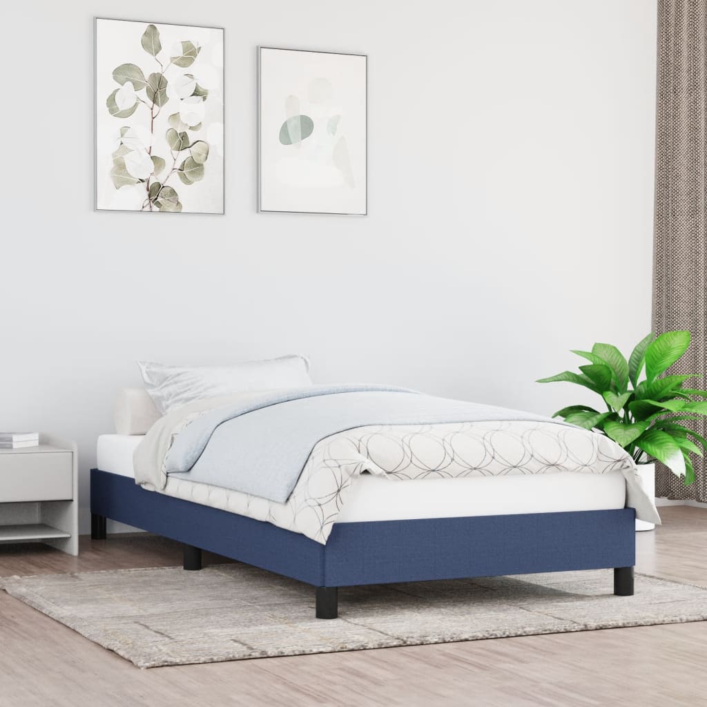 vidaXL Posteľný rám modrý 90x200 cm látka