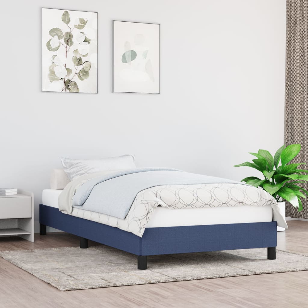 vidaXL Posteľný rám modrý 100x200 cm látka