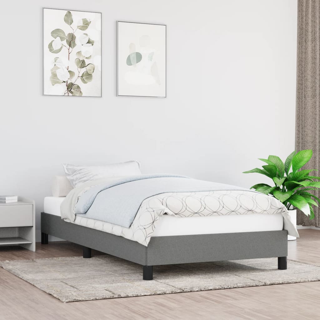 vidaXL Posteľný rám tmavosivý 100x200 cm látka