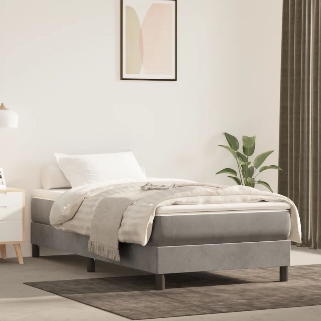 vidaXL Posteľný rám na boxspring bledosivý 80x200 cm, zamat