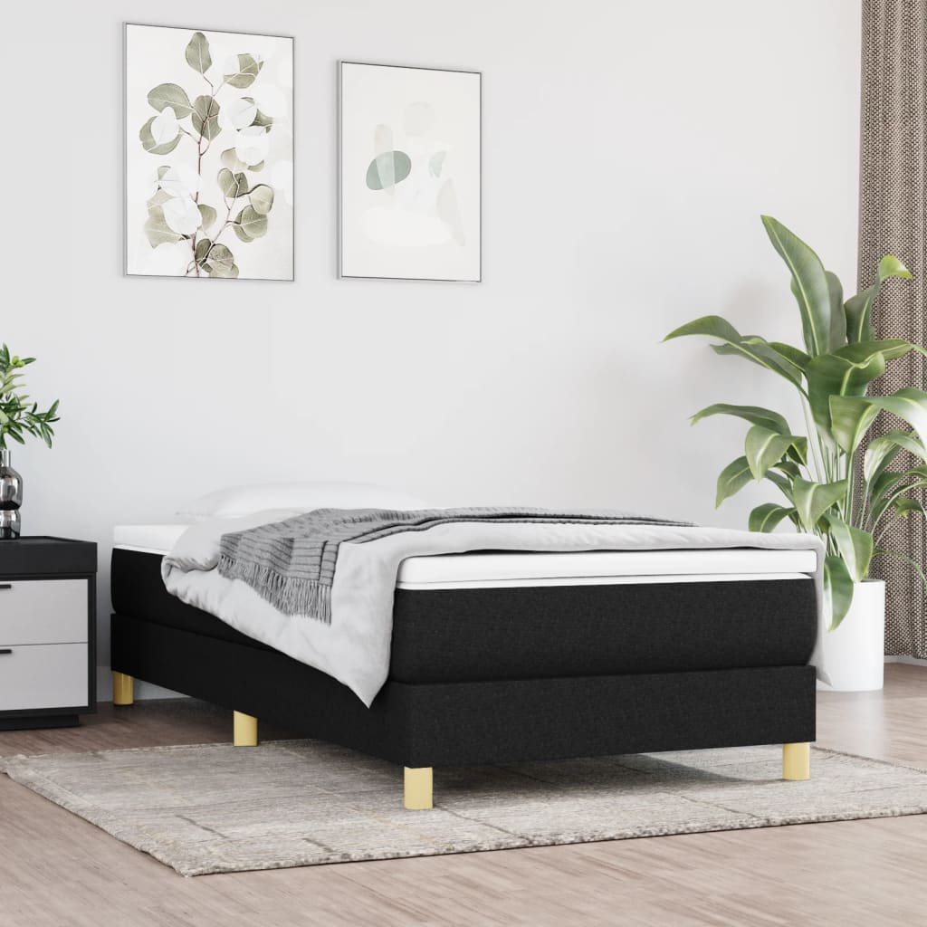 vidaXL Rám na boxspring posteľ čierny 80x200 cm látka