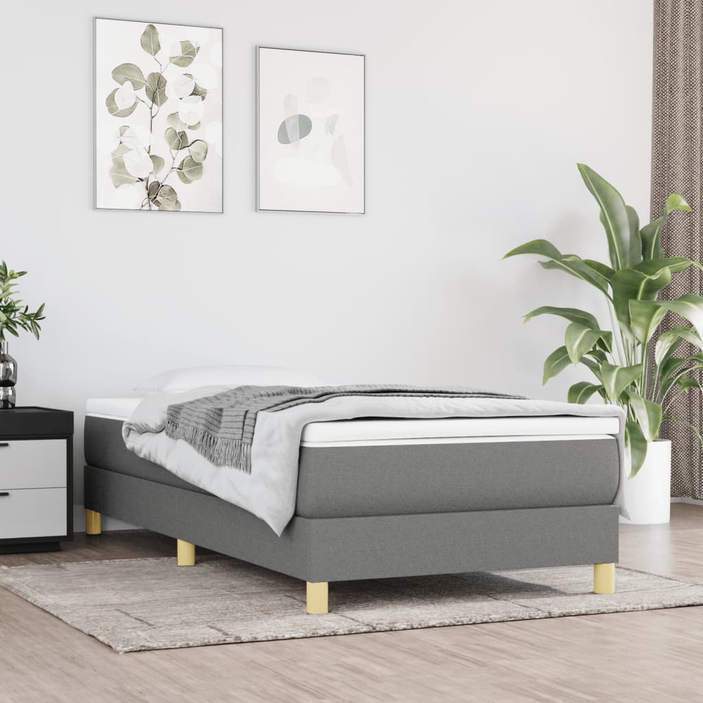 vidaXL Rám na boxspring posteľ tmavosivý 80x200 cm látka