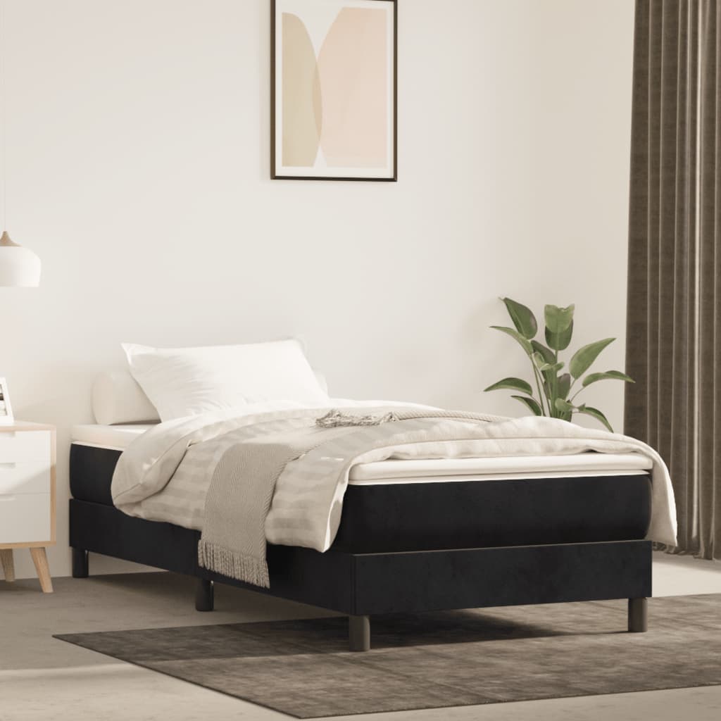 vidaXL Rám na boxspring posteľ čierny 90x190 cm zamat