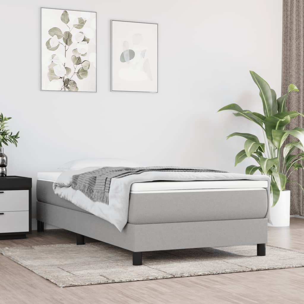 vidaXL Posteľný rám na boxspring bledosivý 80x200 cm látka