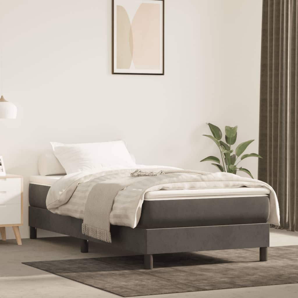 vidaXL Posteľný rám na boxspring tmavosivý 80x200 cm zamat