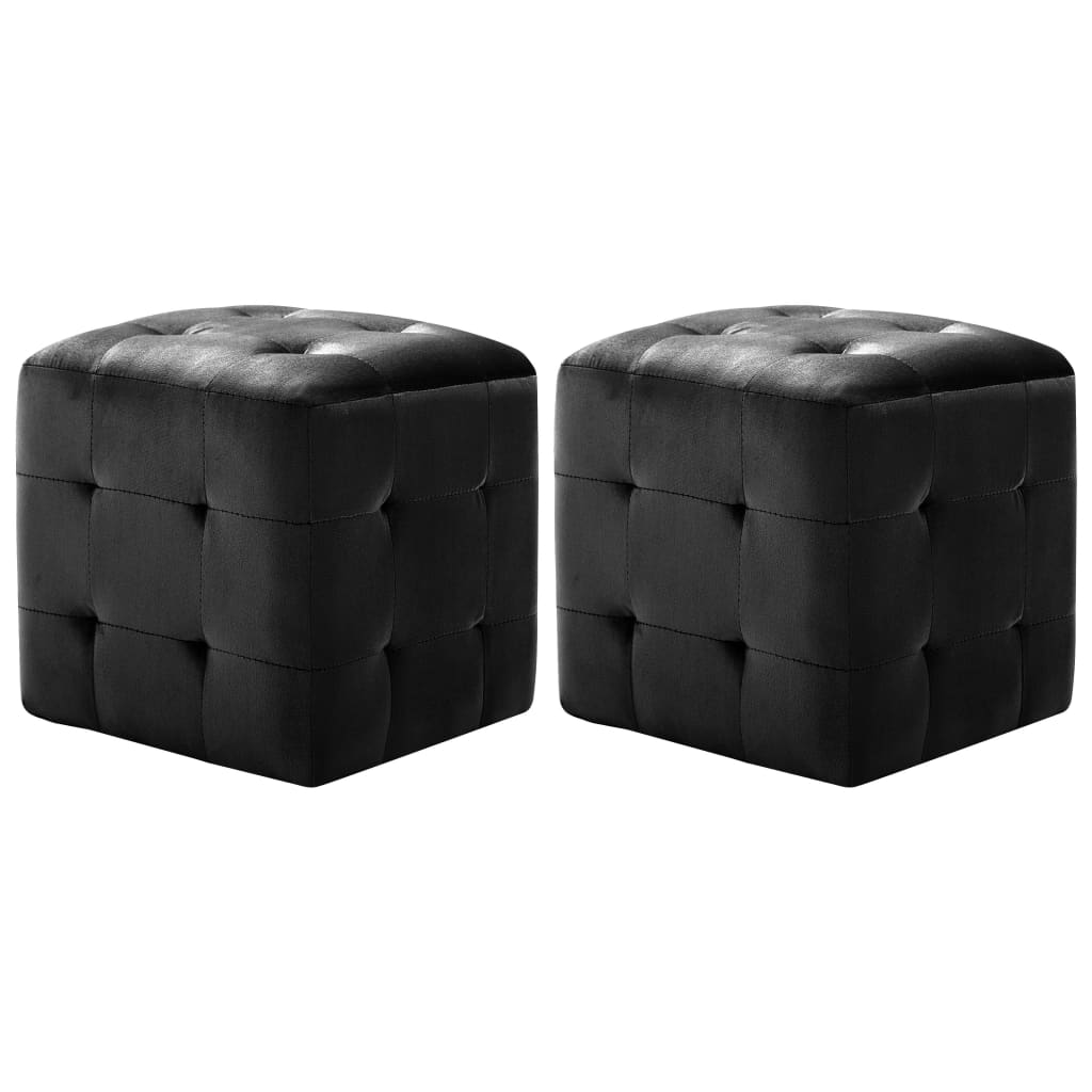 vidaXL Taburetky 2 ks čierne 30x30x30 cm semišová látka