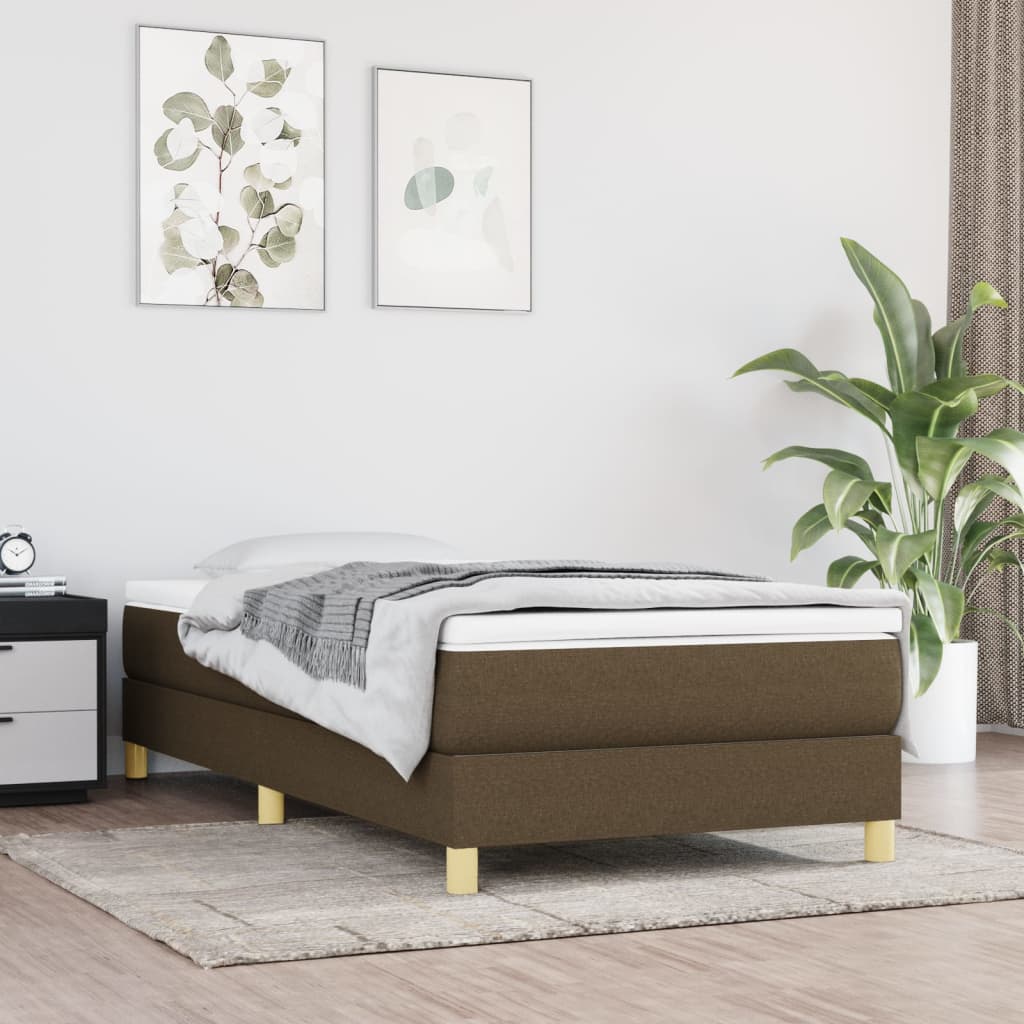 vidaXL Rám na boxspring posteľ tmavohnedý 100x200 cm látka
