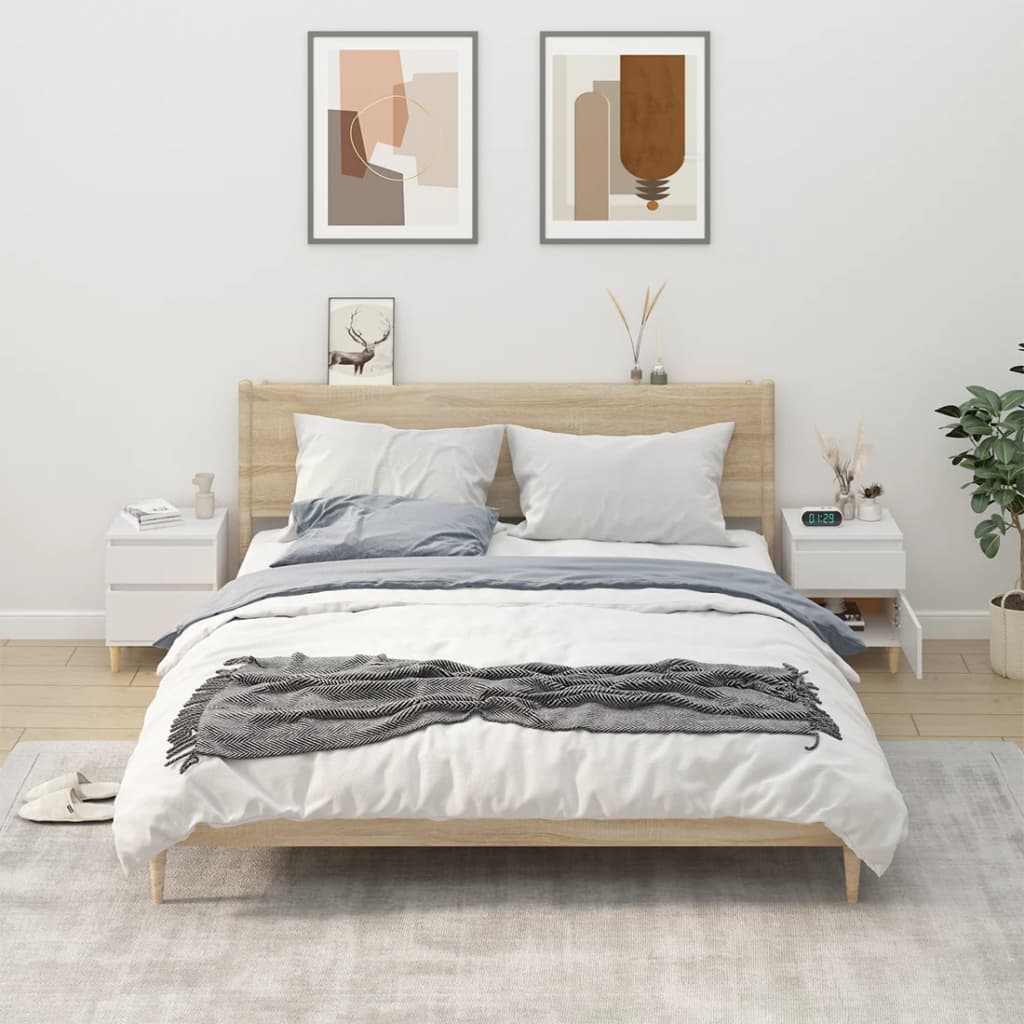 vidaXL Nočné stolíky 2 ks biele 40x35x50 cm