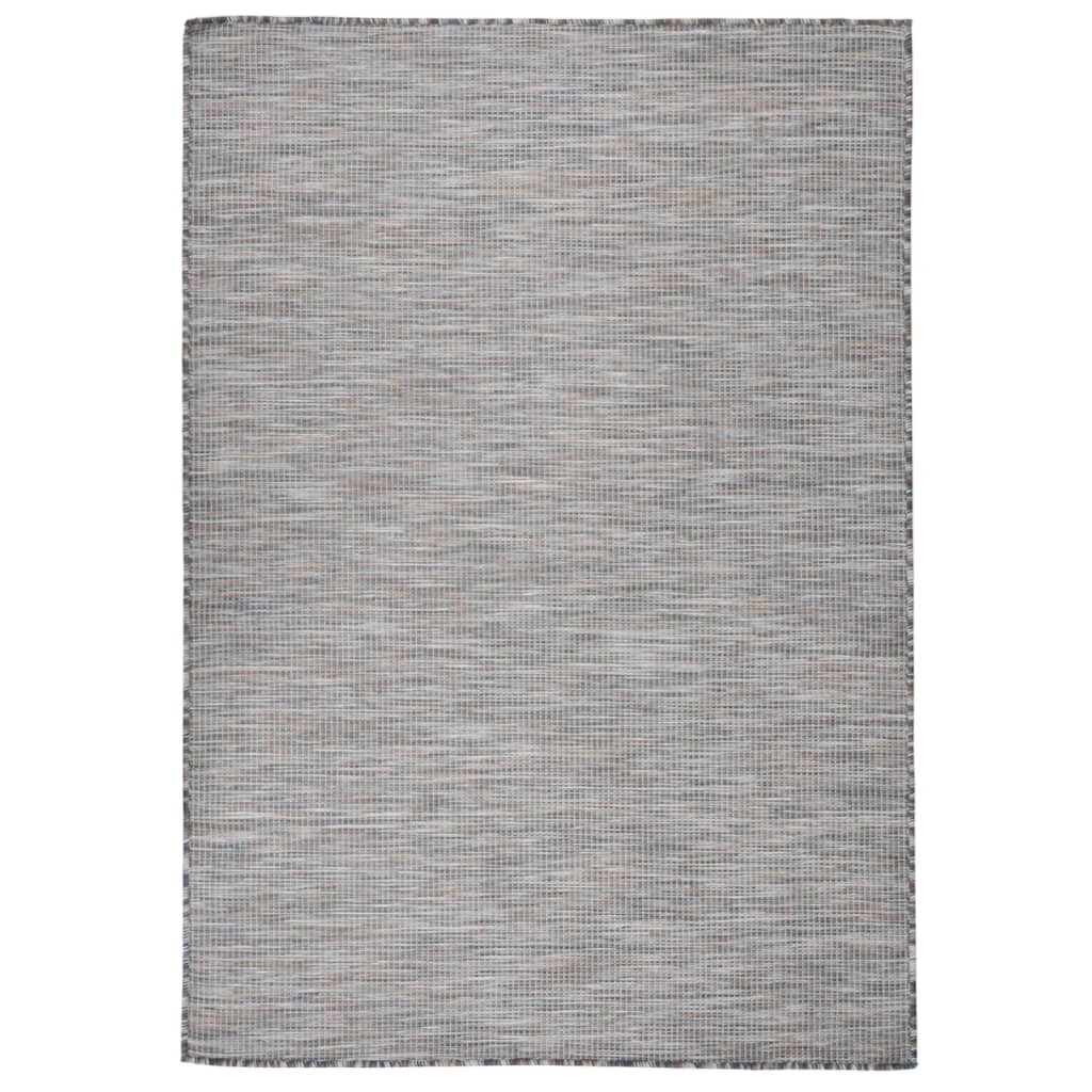 vidaXL Vonkajší koberec s plochým tkaním 160x230 cm hnedý a modrý