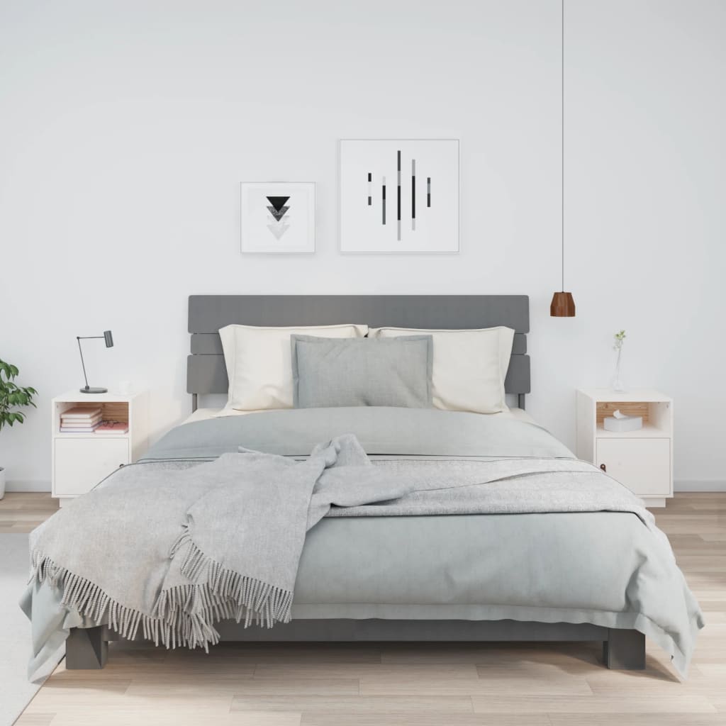vidaXL Nočné stolíky 2 ks biele 40x34x35 cm borovicový masív