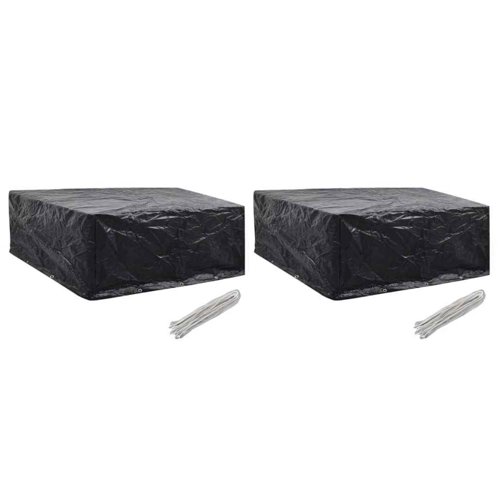 vidaXL Ochranné obaly na záhradný nábytok 2 ks 260x260x90 cm 10 očiek