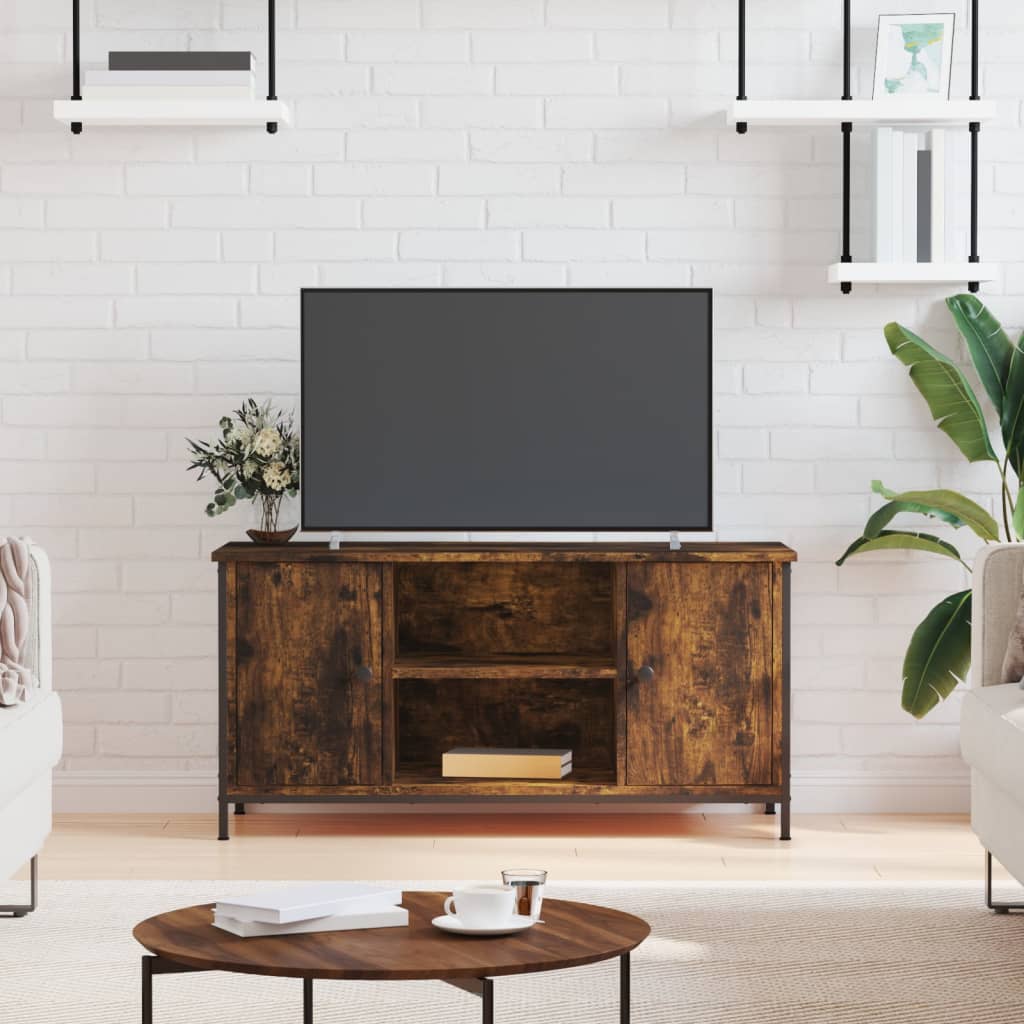 vidaXL TV skrinka dymový dub 100x40x50 cm spracované drevo