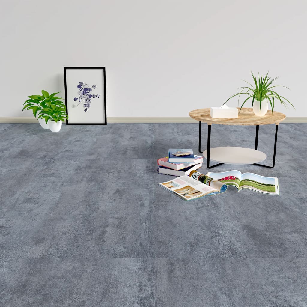vidaXL Samolepiace podlahové dosky 5,11 m², PVC, sivý mramor