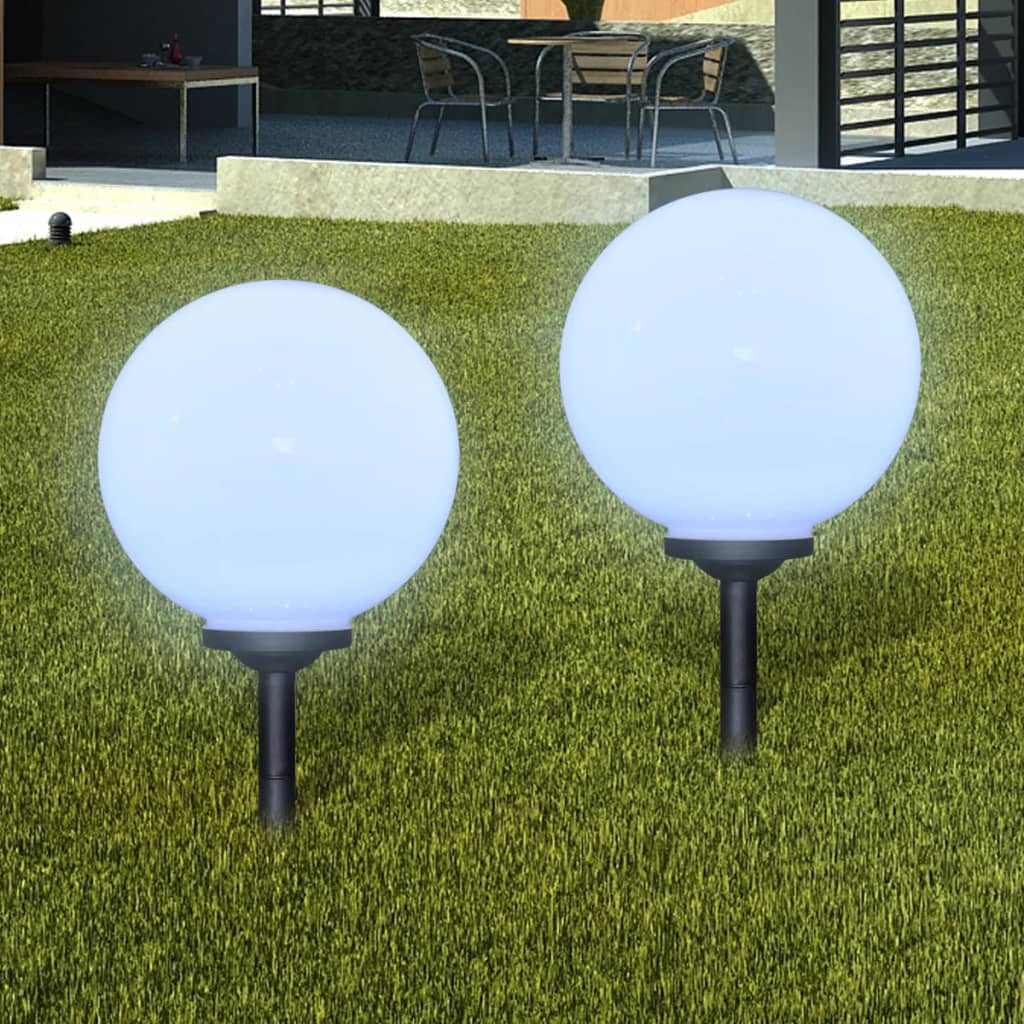 vidaXL Vonkajšie osvetlenie chodníka 2 ks, LED 30 cm, s hrotom