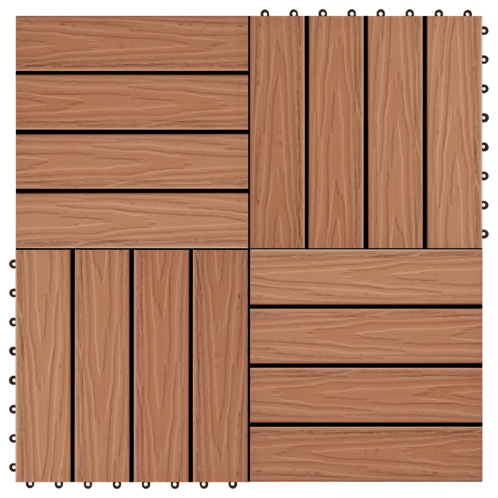 vidaXL Podlahové dlaždice z WPC 11 ks 30x30 cm 1 m2 bledohnedé