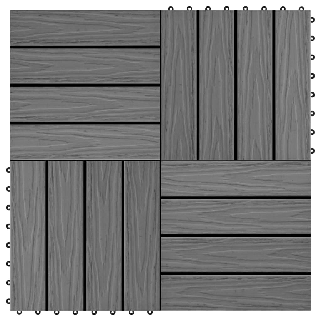 vidaXL Podlahové dlaždice z WPC 11 ks 30x30 cm 1 m2 šedé