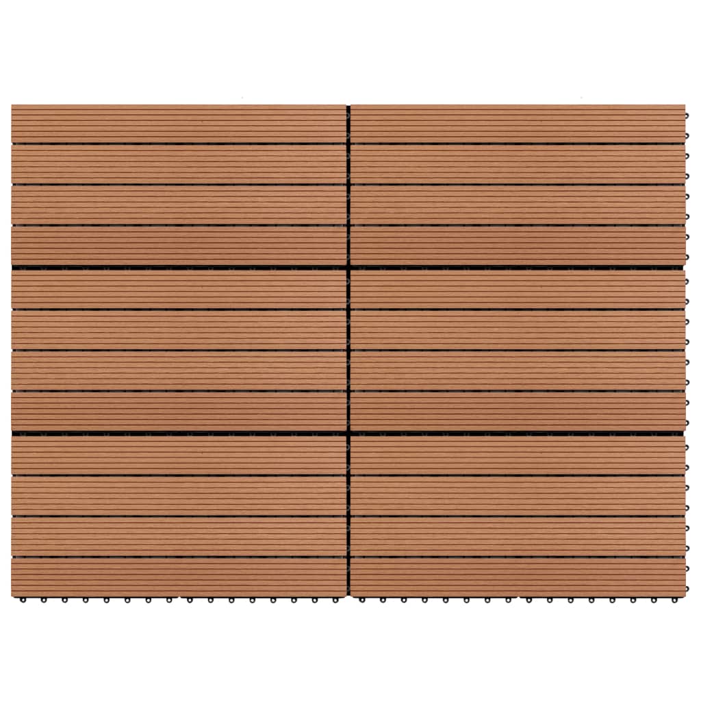 vidaXL WPC dlaždice 60x30 cm 6 ks, 1m², hnedé