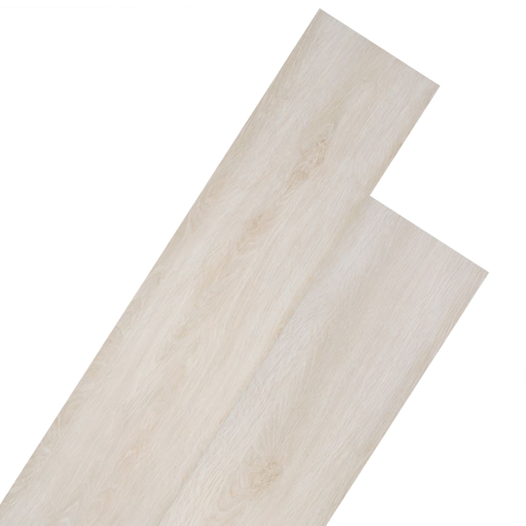 vidaXL Nesamolepiace podlahové dosky, PVC 5,26 m² 2 mm, biely dub