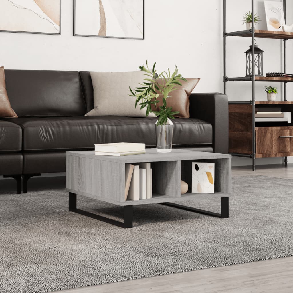 vidaXL Konferenčný stolík sivý sonoma 60x60x30 cm kompozitné drevo