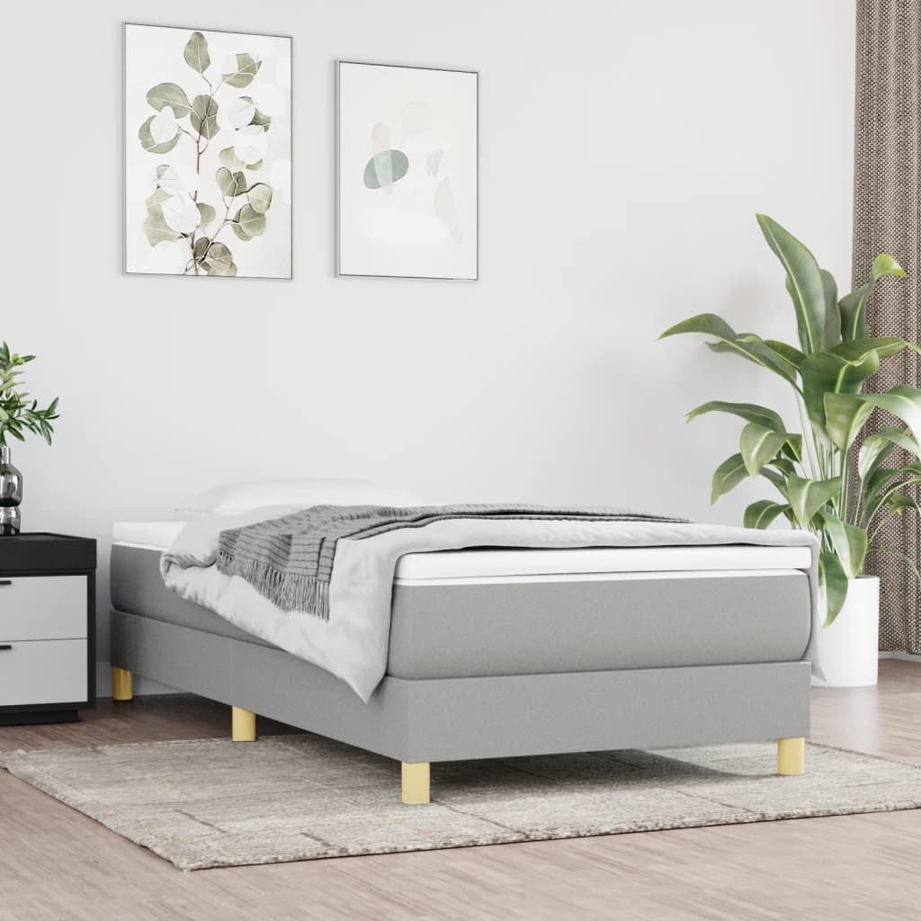 vidaXL Posteľný rám na boxspring bledosivý 80x200 cm látka