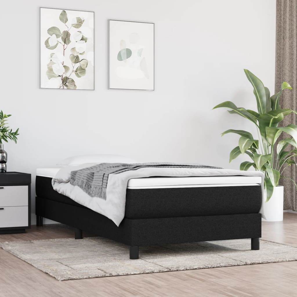 vidaXL Rám na boxspring posteľ čierny 80x200 cm látka